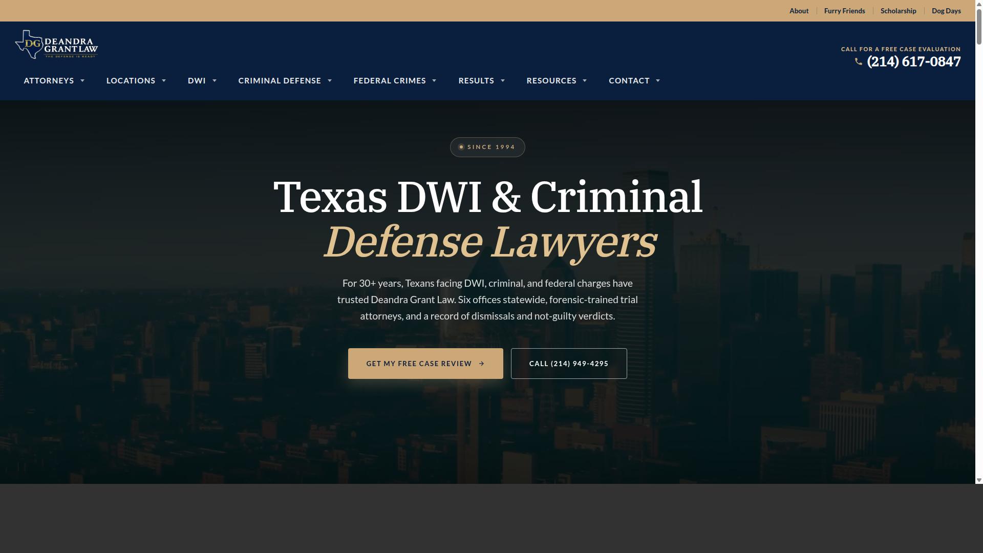 Texas for Six Criminal Defense Lawyers website