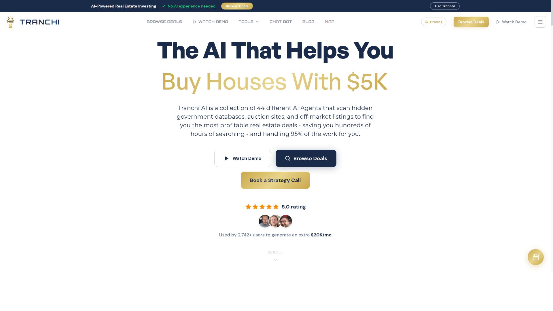 Tranchi AI website